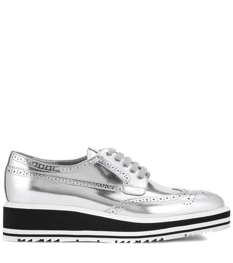 silver prada wingtip|Prada Platform Wingtip .